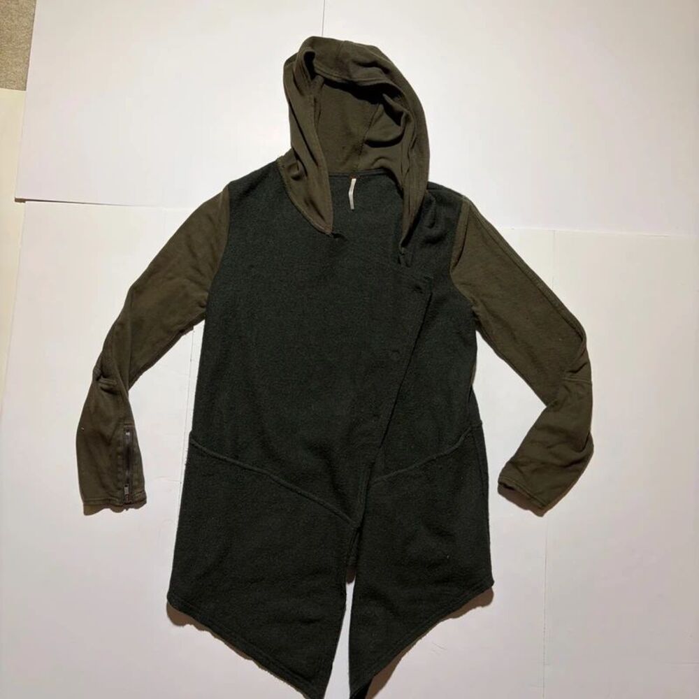 Free People Green and Olive Bohemian Peasant Cloak Cardigan